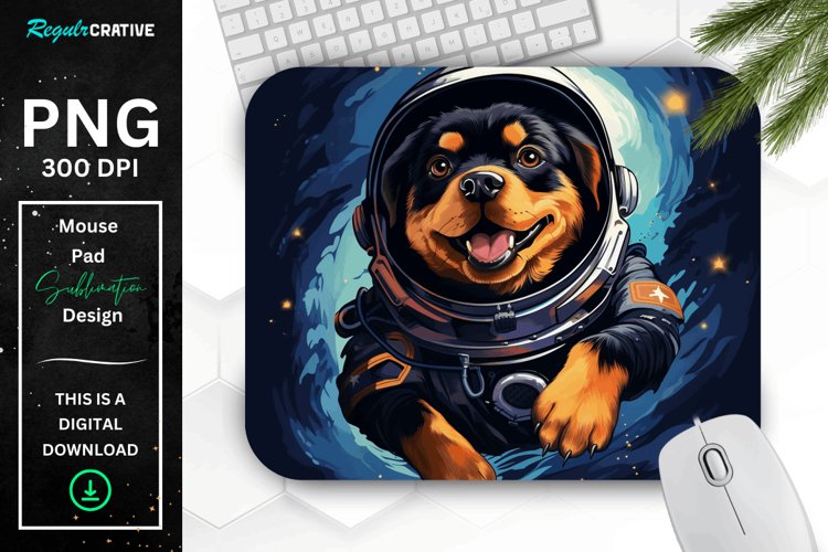 Cute Astronaut Dog Mouse Pad