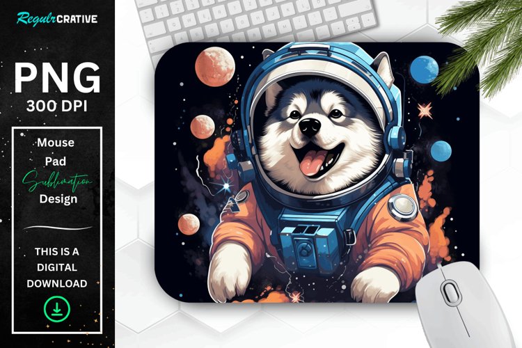 Cute Astronaunt Dog Mouse Pad