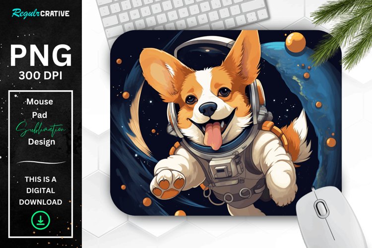 Cute Astronaut Dog Mouse Pad