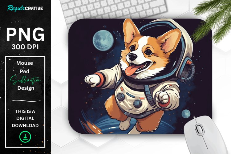 Cute Astronaut Dog Mouse Pad