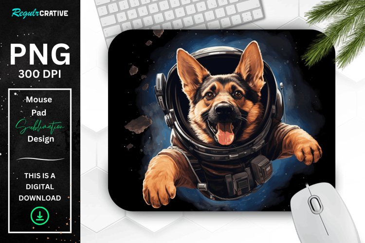 Cute Astronaunt Dog Mouse Pad