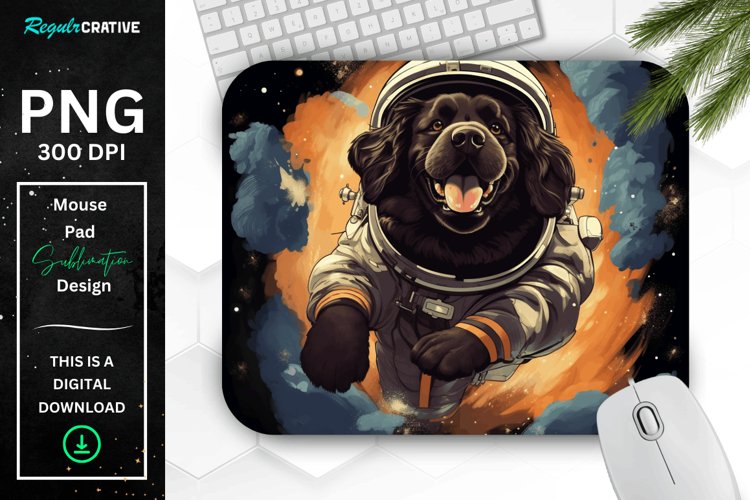 Cute Astronaut Dog Mouse Pad