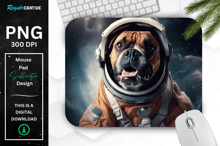 Cute Astronaut Dog Mouse Pad