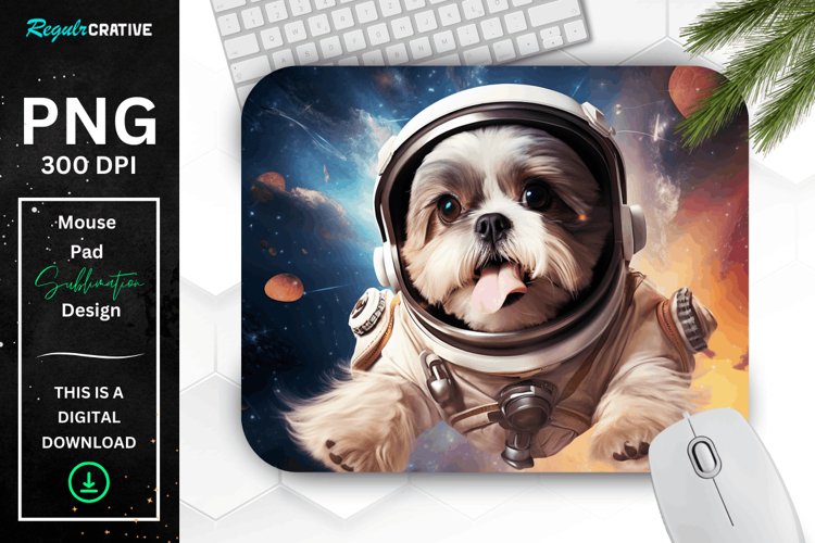 Cute Astronaut Dog Mouse Pad