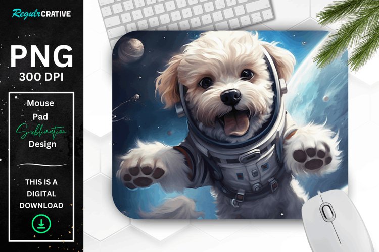 Cute Astronaunt Dog Mouse Pad