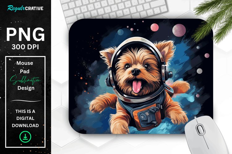 Cute Astronaut Dog Mouse Pad