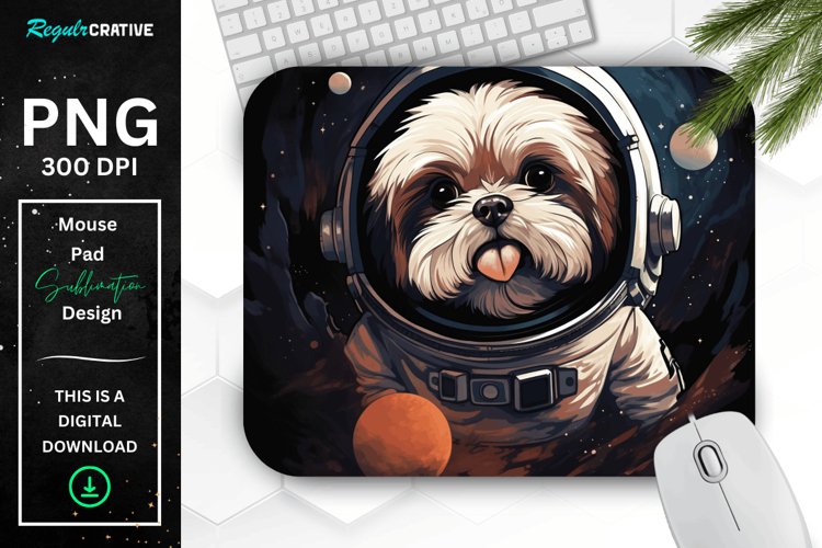 Cute Astronaut Dog Mouse Pad