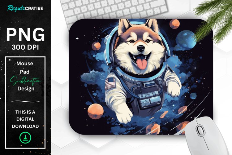 Cute Astronaunt Dog Mouse Pad