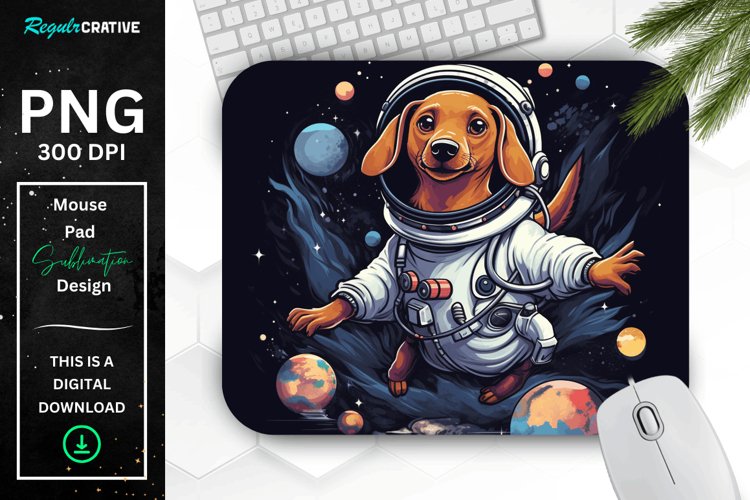 Cute Astronaunt Dog Mouse Pad