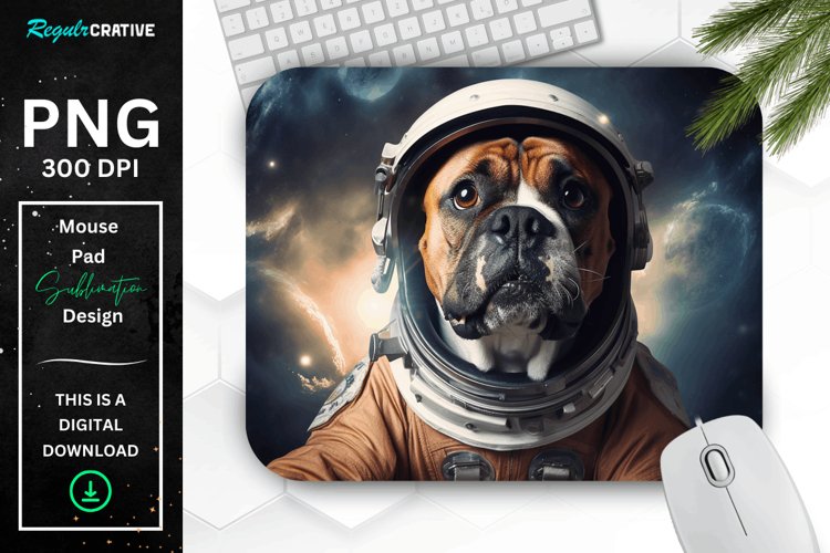 Cute Astronaut Dog Mouse Pad