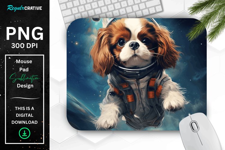 Cute Astronaut Dog Mouse Pad
