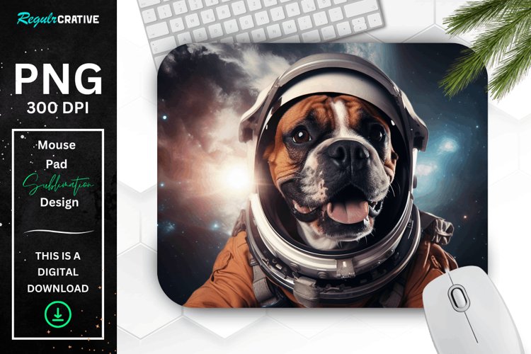 Cute Astronaut Dog Mouse Pad
