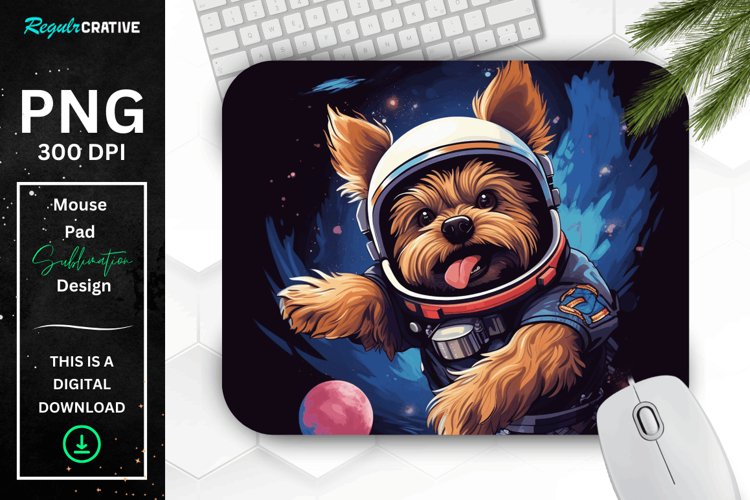 Cute Astronaut Dog Mouse Pad