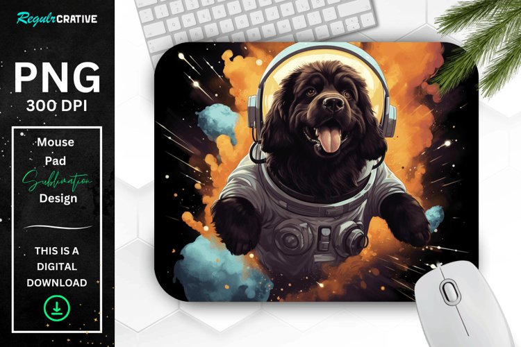 Cute Astronaut Dog Mouse Pad