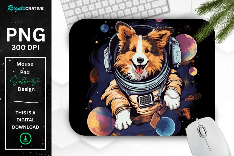 Cute Astronaunt Dog Mouse Pad