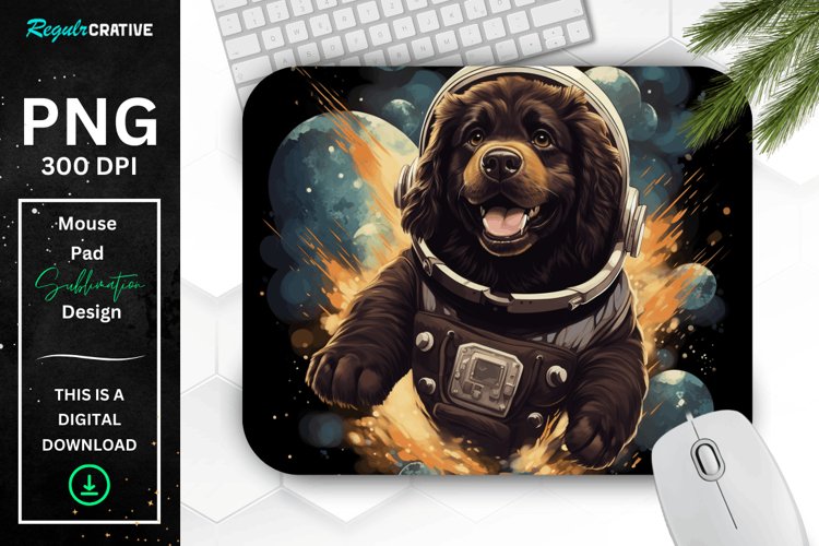 Cute Astronaut Dog Mouse Pad