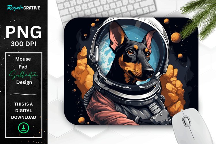 Cute Astronaunt Dog Mouse Pad