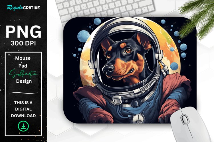Cute Astronaunt Dog Mouse Pad