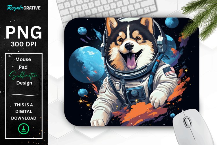 Cute Astronaunt Dog Mouse Pad