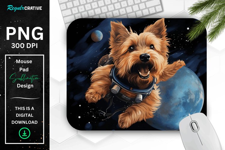 Cute Astronaunt Dog Mouse Pad