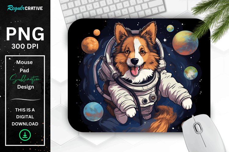 Cute Astronaunt Dog Mouse Pad