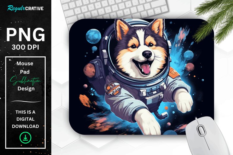 Cute Astronaunt Dog Mouse Pad