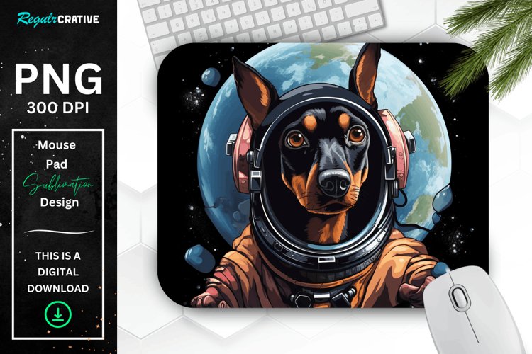 Cute Astronaunt Dog Mouse Pad