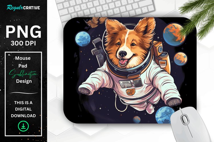 Cute Astronaunt Dog Mouse Pad