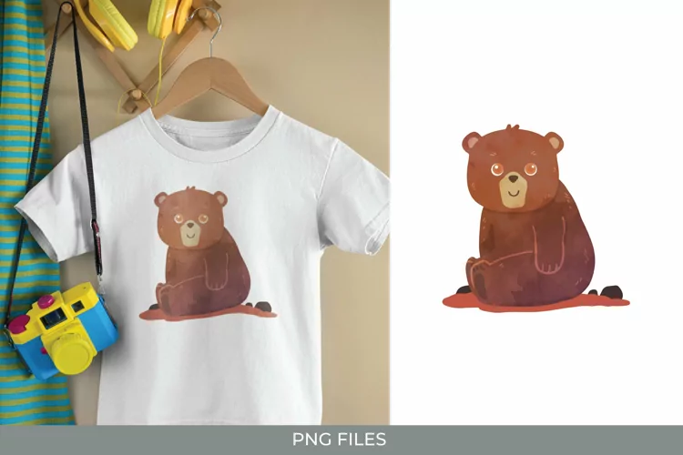 Baby Bear Watercolor Sublimation