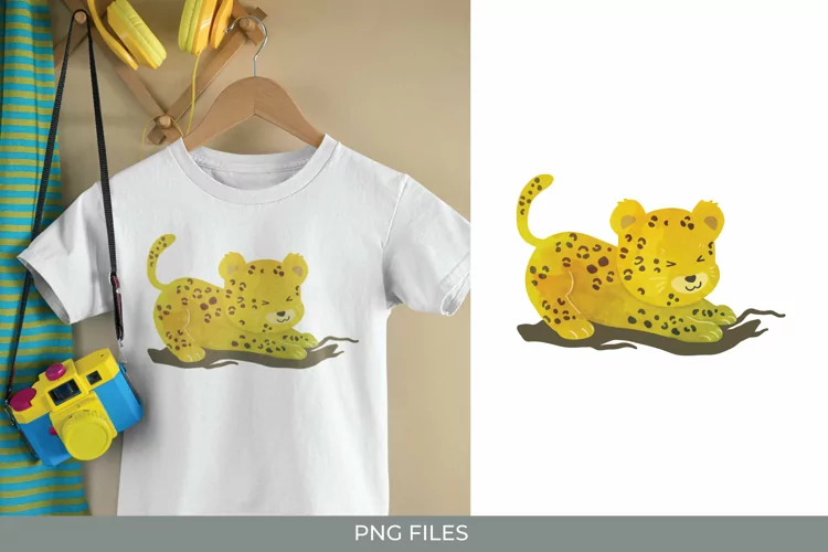 Baby Leopard Watercolor Sublimation