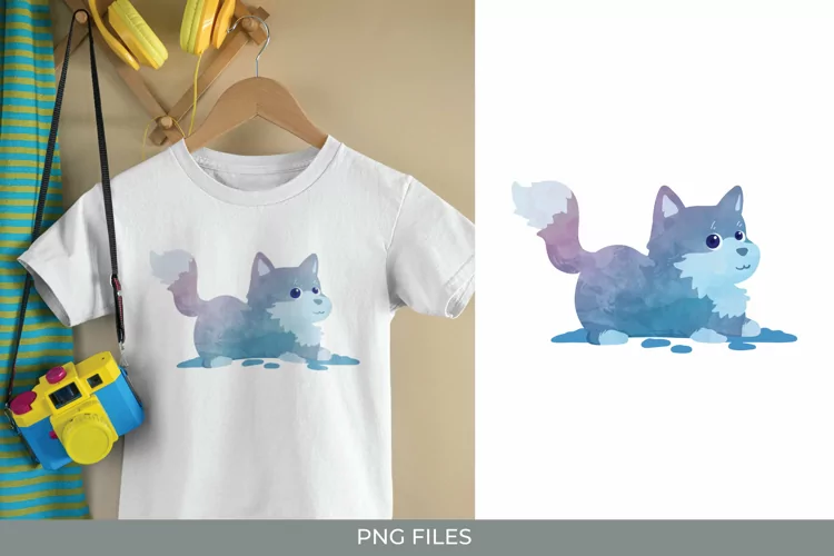 Baby Wolf Watercolor Sublimation