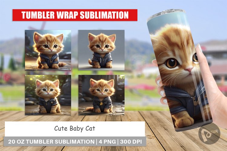 Tumbler Wrap Cute Baby Cat