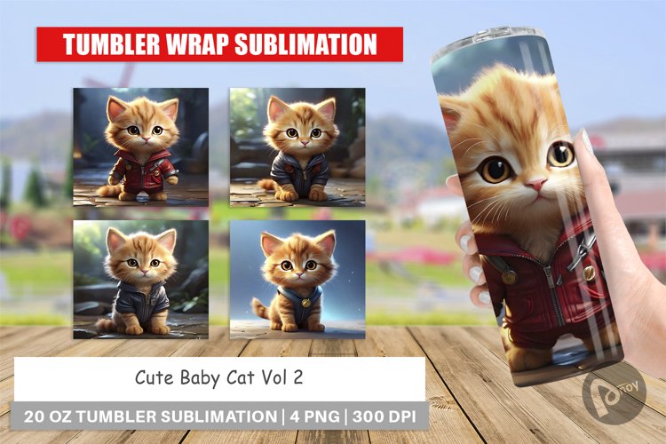 Tumbler Wrap Cute Baby Cat