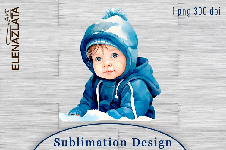Vintage cute baby Clipart Watercolor Clipart