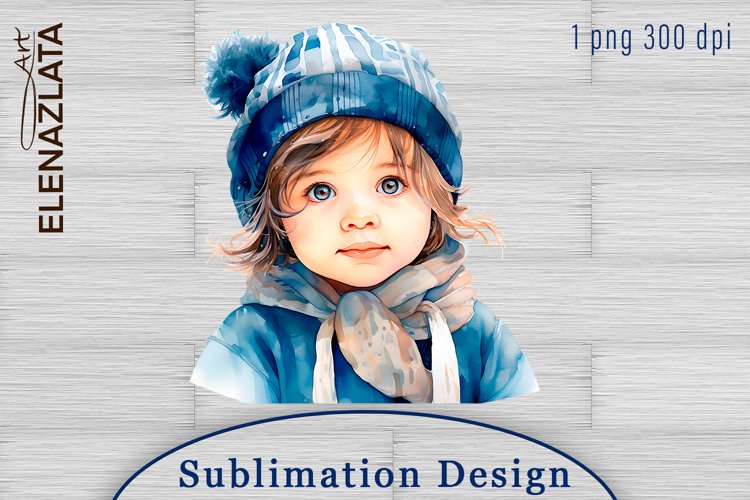 Vintage cute baby Clipart Watercolor Clipart