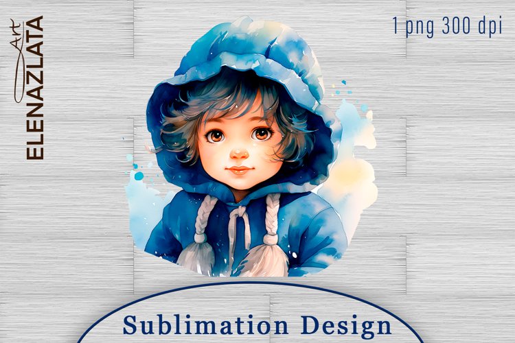 Vintage cute baby Clipart Watercolor Clipart