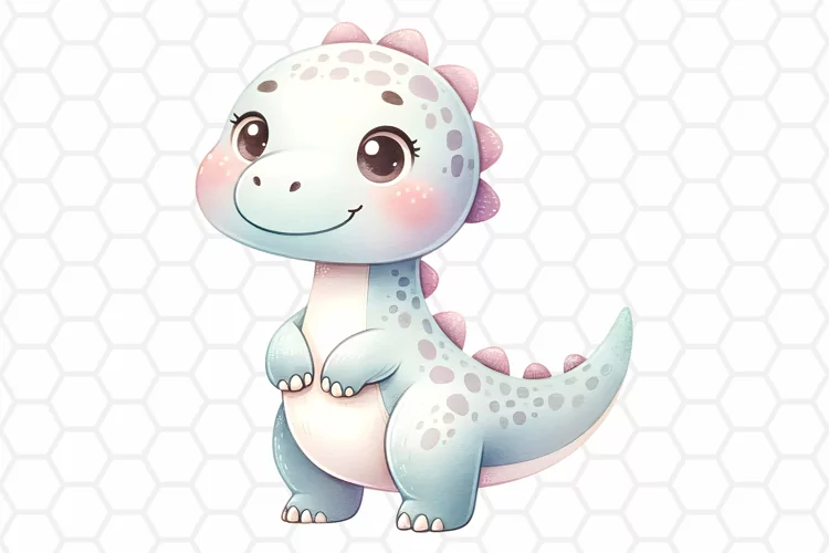 Cute Baby Dinosaur Watercolor Clipart, Sublimation PNG