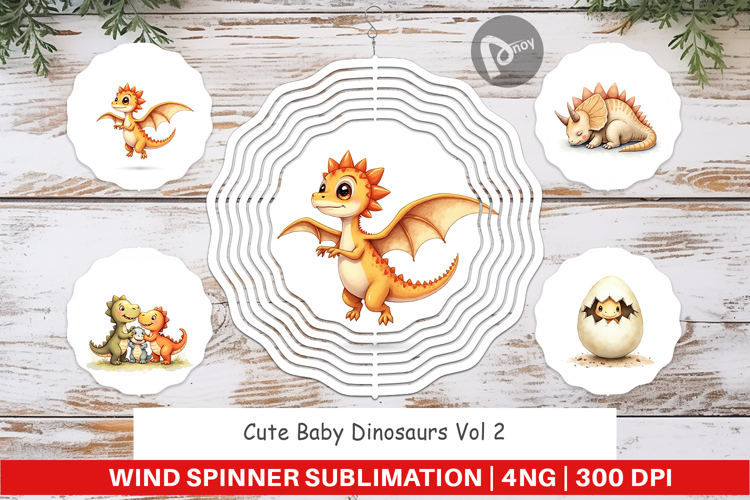 Baby Dinosaurs Wind Spinner