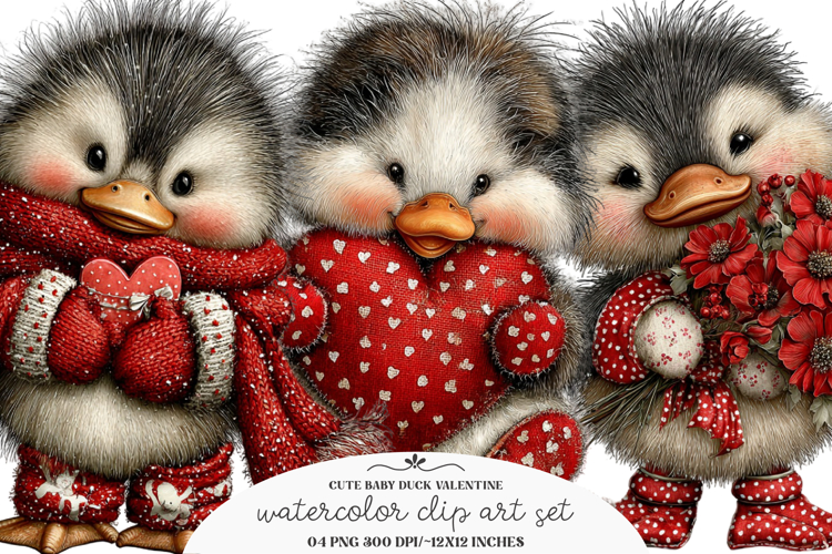 Cute Baby Duck Valentine Clipart , Cute Baby Duck PNG