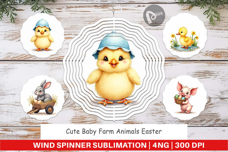 Baby Farm Animals Easter Wind Spinner