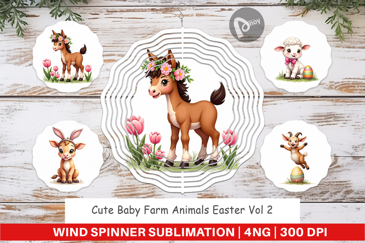 Baby Farm Animals Easter Wind Spinner