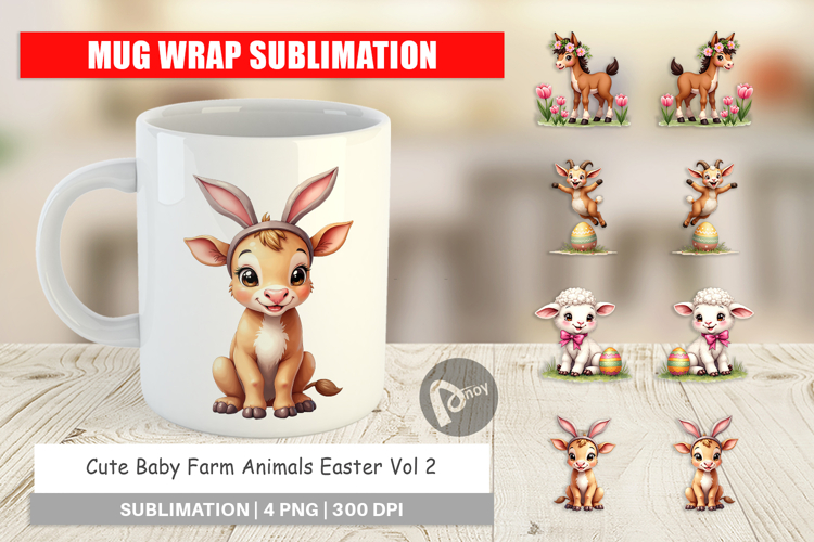 Baby Farm Animals Easter Mug Wrap