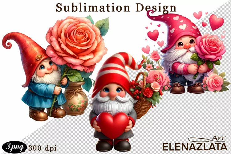 Cute gnome clipart, birthday gnome sublimation