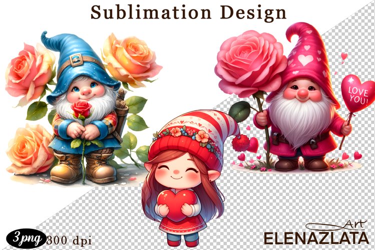 Cute gnome clipart, birthday gnome sublimation