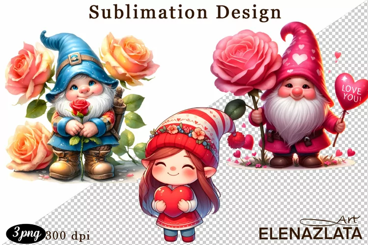Cute gnome clipart, birthday gnome sublimation
