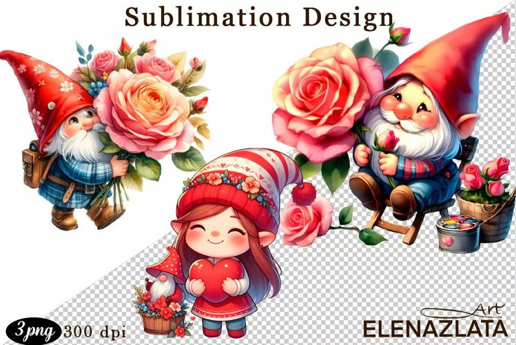 Cute gnome clipart, birthday gnome sublimation