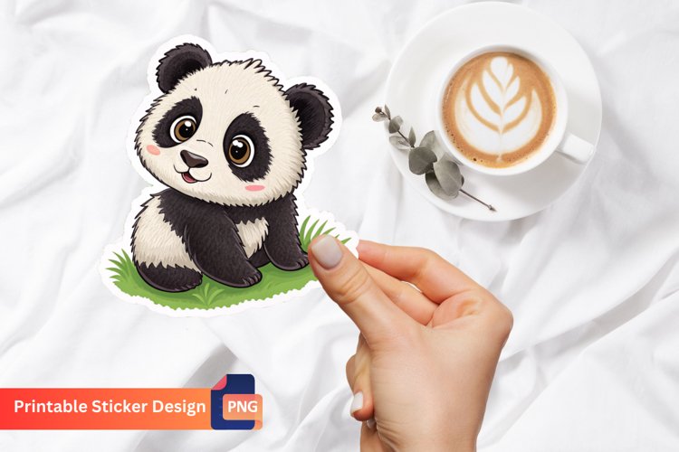 Cute Baby Panda Sticker, Adorable Animal Sticker