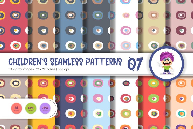 Cute Baby Seamless Patterns 07. Digital Paper example image 1
