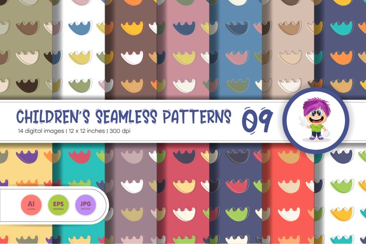 Cute Baby Seamless Patterns 09. Digital Paper example image 1