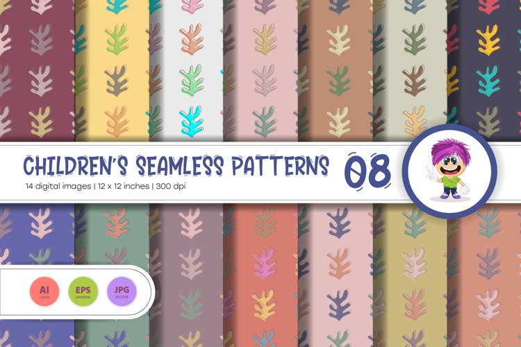 Cute Baby Seamless Patterns 08. Digital Paper example image 1